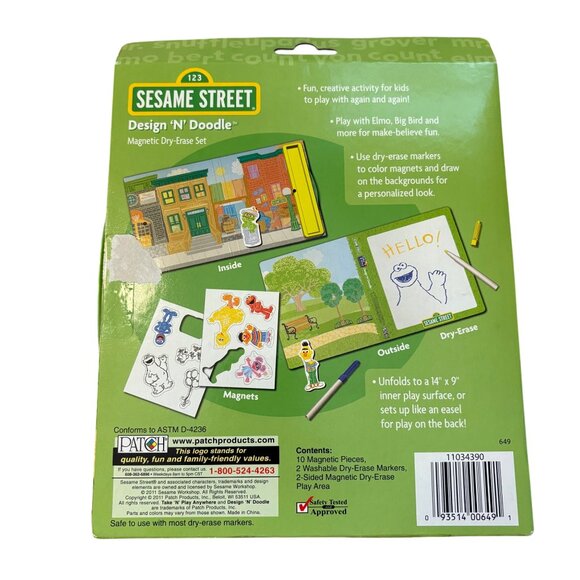 Sesame Street Design N Doodle Activity Set With Magnetic Dry-Erase Board & Washa - Picture 2 of 2